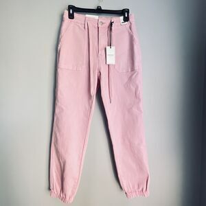 NEW Judy Blue Jeans Jogger Womens 3/26 Pink Garment Dyed High Rise Stretch Denim